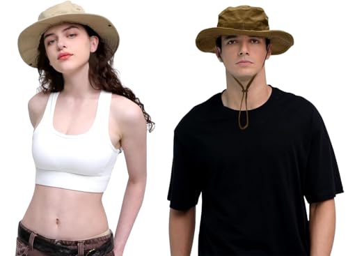 Image of Sun Hats for Men Women Bucket Hat UPF 50+ Boonie Hat Foldable UV Protection Hiking Beach Fishing Summer Safari