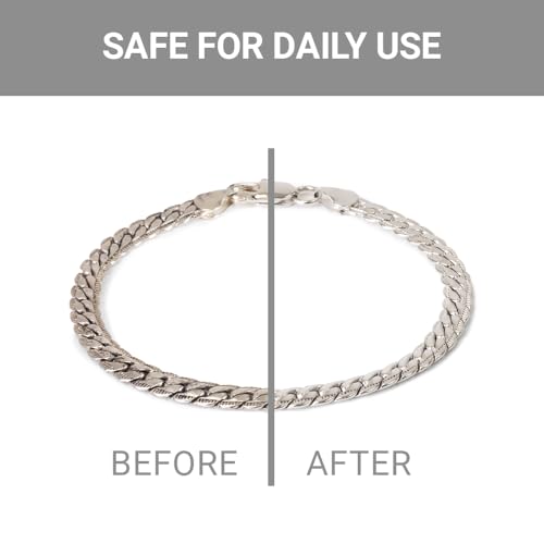 Clean + Care Silver Jewelry Cleaner – Professional Silver Cleaning Solution for Rings, Necklaces, Bracelets & Earrings – Gentle Tarnish Remover, Silver Jewelry Care, Polish & Maintenance Solution