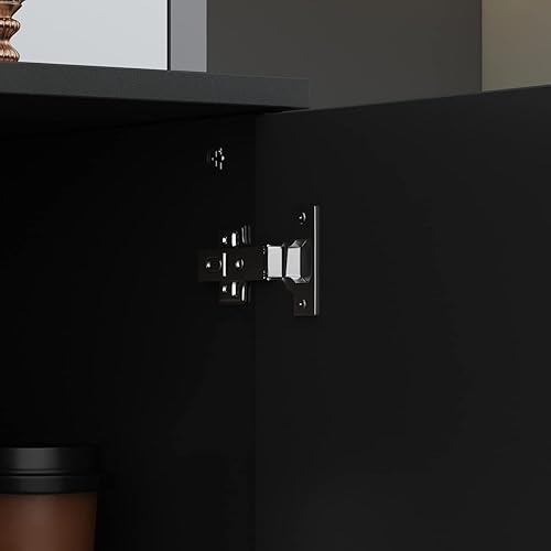 Miniatura 7 de AIEGLE Aparador de bufé con 3 cajones y 2 puertas, gabinete de almacenamiento de bufé de cocina, armario de entrada con patas de metal dorado,