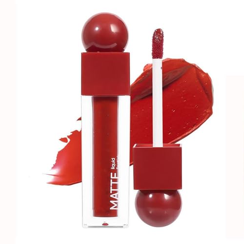Matte Liquid Lipstick for Women – Long Lasting & Waterproof – Highly Pigmented & Creamy Formula – Velvet Smooth Texture – Vegan Lip Gloss – Classic Red Makeup Gift (04#)