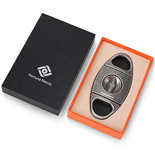 Fortune Nexus V- Cut Cigar Cutter In Stainless Steel (Antique Silver) #TOP4