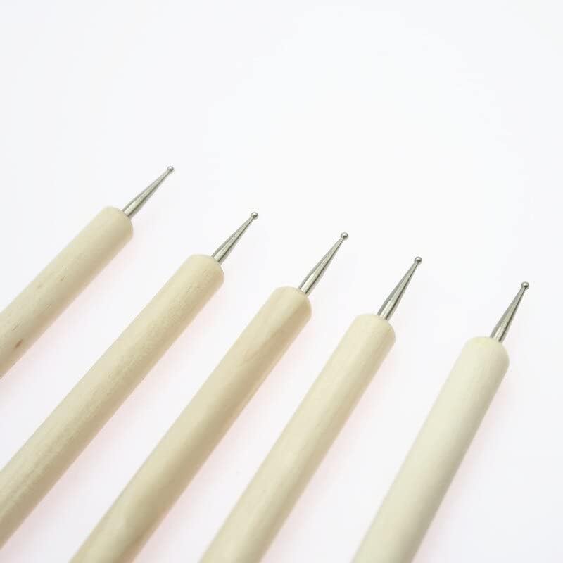 10PCS Two-way Wood Dotting Pens Manicure Tools Wood Dotting Pen Nail Art Point Drill Pen Nail Dotter Tool Nail Drawing Pens - (Color: Mix)