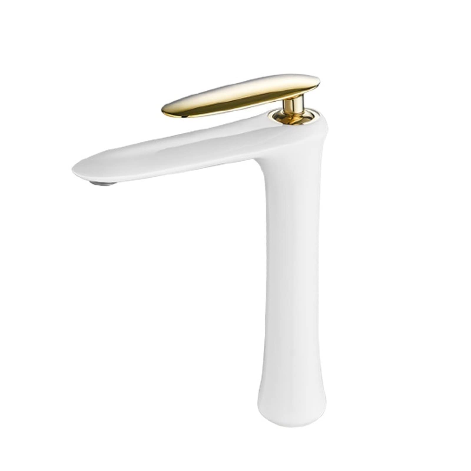Robinet de lavabo en laiton noir et chrome mitigeur haut design pour vasque