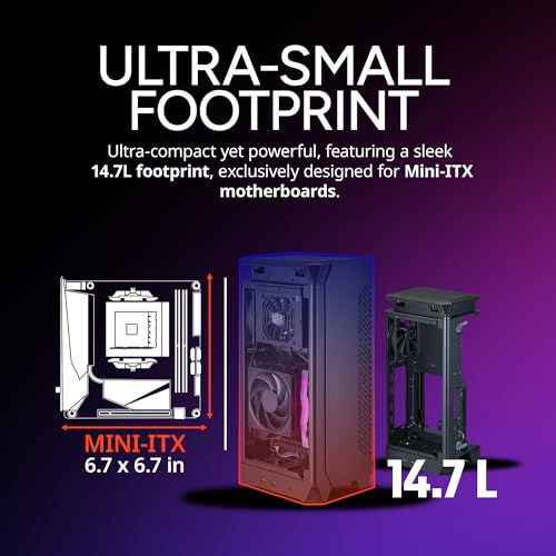 Image of Cooler Master NCORE 100 Air Mini-ITX PC Tower Case, Anodized Aluminum, 3 Slot Horizontal GPU Mount, Compatible RX 7900 XTX|RTX 4090, Compatible SFX PSU | Air Cooler Up to 70 mm, USB Type C