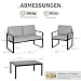 4‑teiliges Gartenmöbel‑Set, Terrassen‑ & Lounge‑Möbel Outdoor, Metall