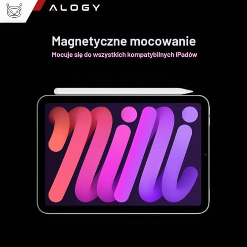 Alogy Rysik do iPad, Apple pencil Palm Rejection magnetyczny, czułość na pochylenie, nacisk, odrzucanie dłoni, kompatybilny z 12.9 3/4/5/6, iPad Pro 11 1/2/3/4, iPad10/9/8/7/6 USB-C + 3 końcówki Biały