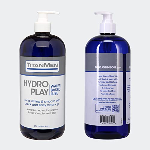 Doc Johnson Titanmen Hydro Play – Water Based Lubricant (32 Fl. Oz.) #TOP4