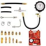 0-140PSI Fuel Pressure Tester Kit, Fuel Injector Injection Pump Pressure Gauge, Fuel Pump Pressure Tester Diagnostic Tool for Gasoline Cars, Trucks, Motorcycles and RVs