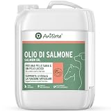 AniForte Omega 3 Olio di Salmone per cani e cavalli 5 litro – Acidi grassi omega-3, Olio di pesce puro di prima qualità, integratore per cani per la dieta BARF
