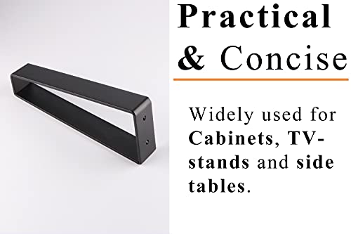 Osring 8 Inch Trapezoid Furniture Legs 4Pcs, Solid Steel Furniture Hairpin Leg For Side Table, Tv Stand And Cabinet, Black #TOP4