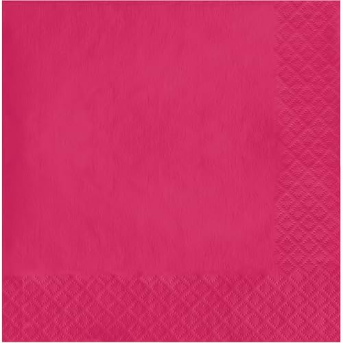 Creative Converting Touch of Color 2-Ply 50 Count Paper Lunch Napkins Hot Magenta