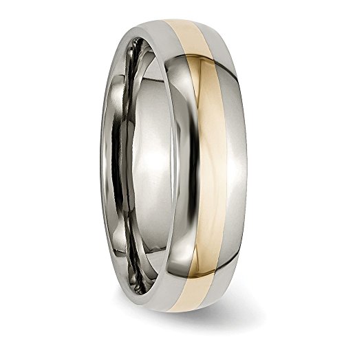Sonia Jewels Titanium 14K Yellow-Inlay 6Mm Wedding Band Ring Comfort-Fit Size 10 #TOP3