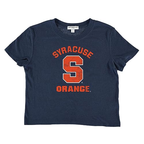Suburban Riot Syracuse University Official Orange Logo Dylan Women's Short Sleeve Crop Top, Navy (X-Large)