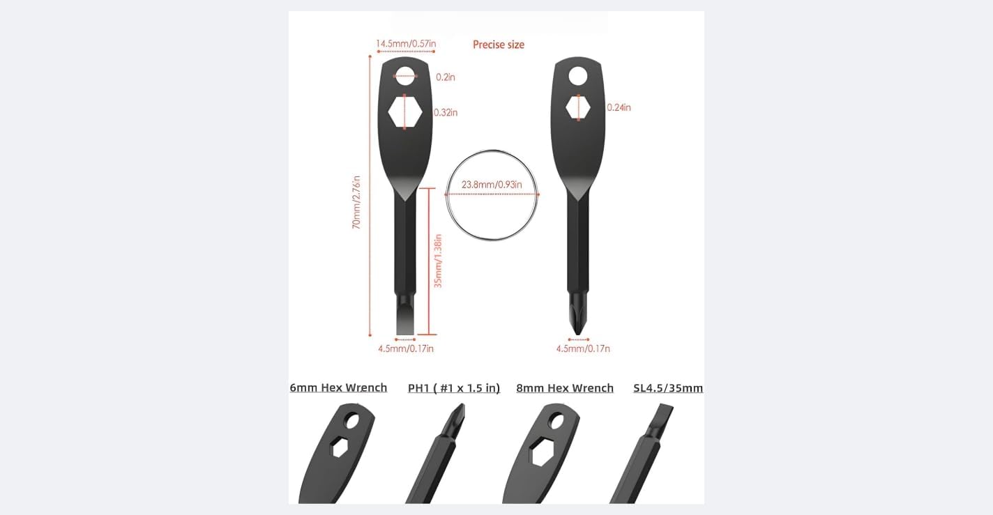 4-in-1 Mini Pocket Screwdriver Set, Steel Phillips & Slotted Head, Portable Keychain Repair Tool for Outdoor Camping, EDC Gear, Compact Design, Durable Steel Screwdriver Bits
