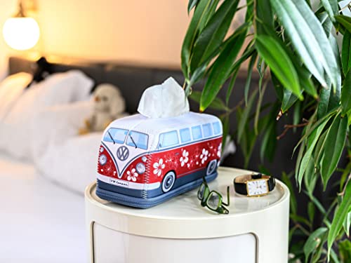 BRISA VW Collection - Volkswagen Neoprene Cosmetic Napkin Dispenser Paper Tissue Box for Bathroom in T1 Bus Campervan Design (Hibiscus/Red) by BRISA - Image 4