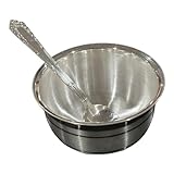 999 Pure Silver Hallmarked 150ml Bowl & Spoon - 3.5-inch Set#01