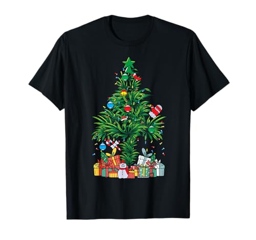 InGENIUS Funny 420 Shirts & Gifts Cannabis Christmas Tree Merry Marijuana Xmas Unisex-Adults Classic Black Short Sleeve T-Shirt