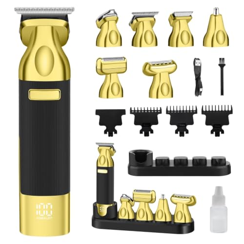 Cortapelos para hombres profesional con pantalla LED y hoja ajustable inalámbrica