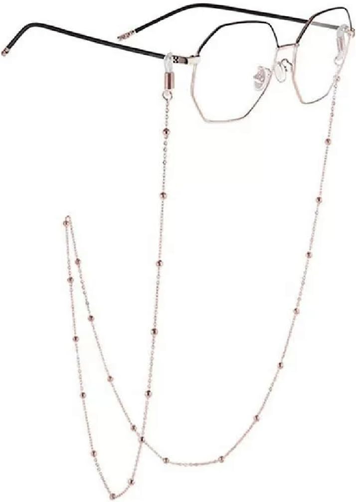 Glasses Chain Anti Slip Hanging Rope Rice Ball Stainless Steel Chain(E)