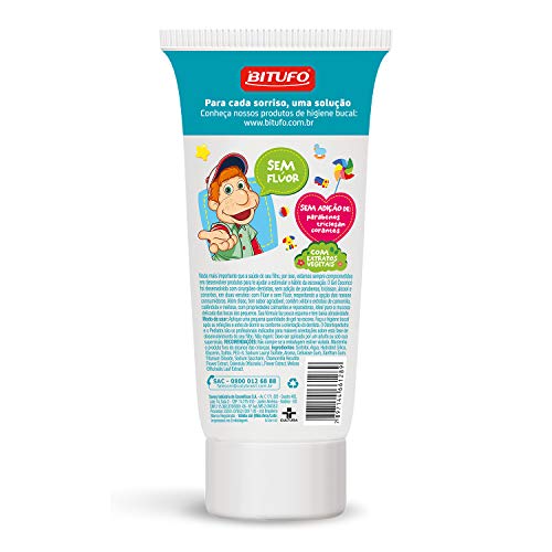 Bitufo Gel Dental Cocoricó Sem Flúor Sabor Tutti Frutti 90 G