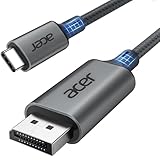 acer USB C to DisplayPort Cable 6.6 FT (4K@60HZ 2K@165Hz), Type-C to DisplayPort Cord (Sturdy Aluminum, Plug & Play) Thunderbolt 3/4/5 Compatible with MacBook Pro/Air, iPhone 16 Pro/Max, XPS, Surface