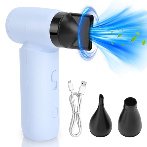 Soplador de Aire Eléctrico Comprimido, 80000 RPM, Limpiador de Teclado Portátil Recargable con Ventilador Turbo, Kit de Limpieza con 3 Accesorios