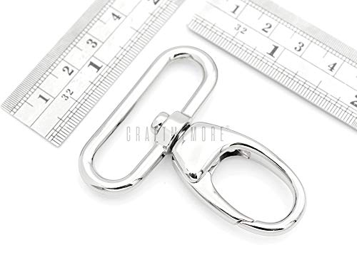 Craftmemore 2 Sets Fat Swivel Snap Hook With Triangle Rings Push Gate Lobster Claw Clasp For Purse Bags Sewing Accessories (1 1/2 Inches, Silver) #TOP1