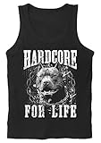 Uglyshirt87 Hardcore for Life Männer Herren Tank Top | Gabber Musik Hakke Pit Bull Festival Muskelshirt | M1 (L)