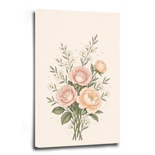 Garden Wall Art Bloom and Stem Study Framed Canvas Print 20"x30"