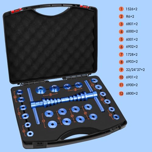 Wanocean Bicycle Bearing Press Set, Bike Tools for Wheels/Hub BB Axis Installation Universal Repair Kit, Turning Point Tool for Cycle Soft Tail Frame Drift