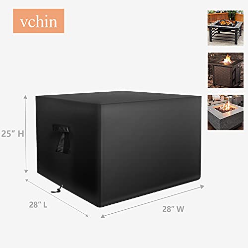 Vchin Fire Pit Cover Square 24-28 Inch 600D Gas Fire Pit Table Cover, Premium Pvc Coating Outdoor Waterproof Heavy Duty Cover For Fire Pit. #TOP1