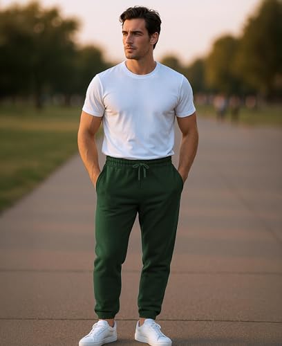 AMERICAN HEAVEN Calça jogger masculina de lã | Calça de moletom atlética para todas as estações com