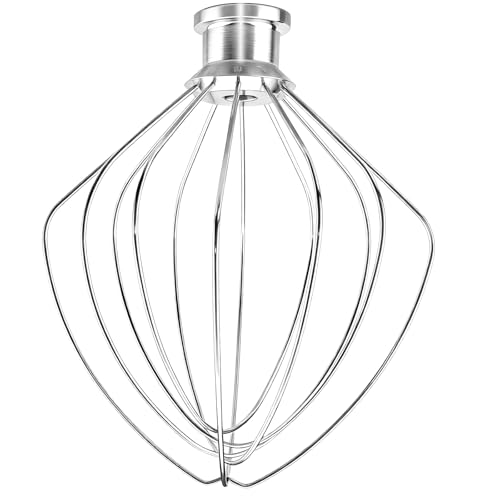 KN256WW 6 Wire Whip Attachment for KitchenAid 5 5.5 6 Quart Bowl Lift Stand Mixer, Dishwasher Safe, All Stainless Steel Balloon Whisk, 6 Wire whip for Kitchenaid KSM55,5KSM60, KP26/KP26/KL26