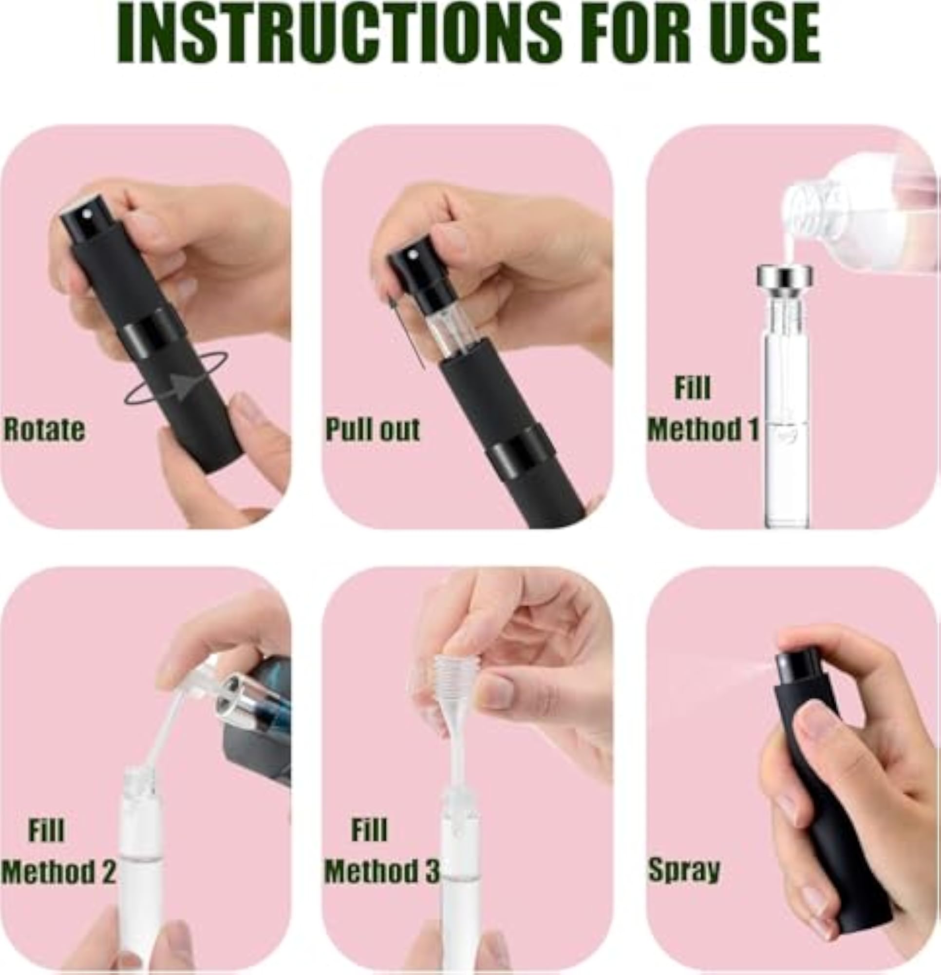 TRESTA Portable Mini Perfume Atomizer Bottles | Refillable Travel Spray Bottle