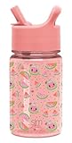 Simple Modern CoComelon Kids Water Bottle Plastic BPA-Free Tritan Cup with Leak Proof Straw Lid | Reusable and Durable for Toddlers, Girls | Summit Collection | 12oz, CoComelon Pink Melon