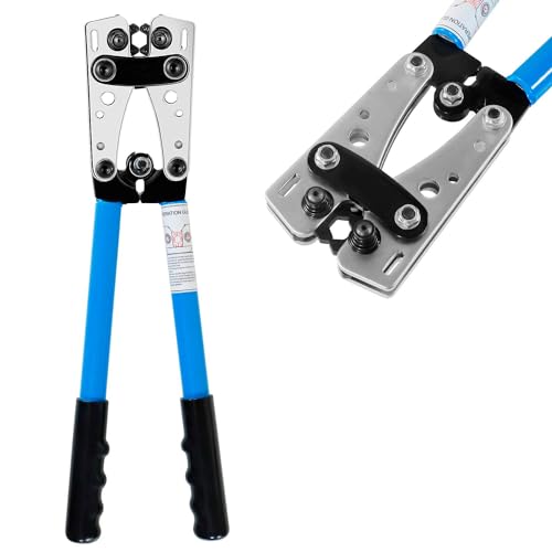 Ralertreik Prensaterminales Hexagonal Alicate Engarzador Crimpadora Herramienta para Prensar Terminales Electricos de Cables 6-50 mm² AWG 8-1/0