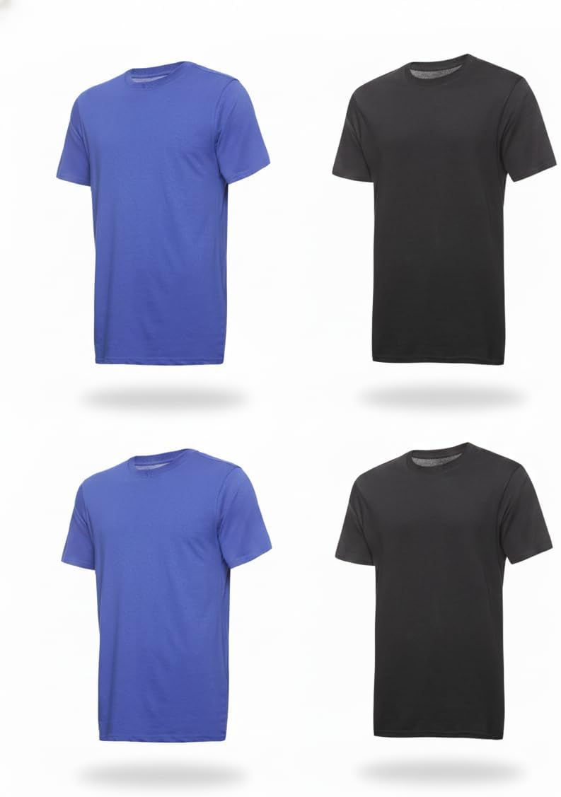 Men's 100% Cotton Crew Neck T-Shirt Classic Fit Plain Breathable & Soft Short Sleeve Tee