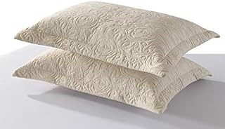 MarCielo 2-Piece Embroidered Pillow Shams, Queen Size Decorative Microfiber Pillow Shams Set, Standard