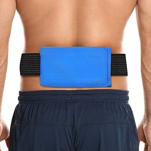 Tanness Reusable Gel Ice Pack for Sports Injury | Hot and Cold Compress Wrap with Adjustable Fleece Pouch | Flexible First Aid Pad for Knee, Ankle, Back Pain Relief Faster Recovery (Single)