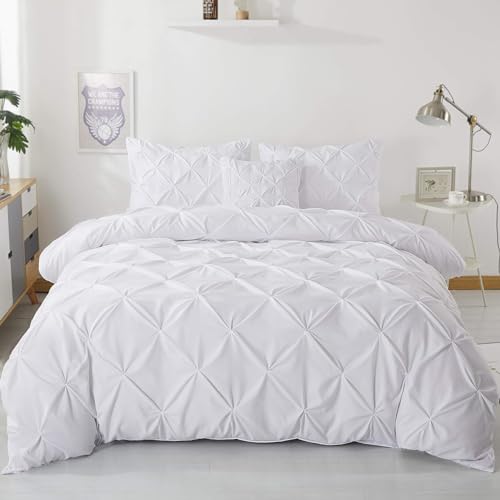 eBeddy Linens Microfiber Duvet Cover Set Alaskan King 132x120, White