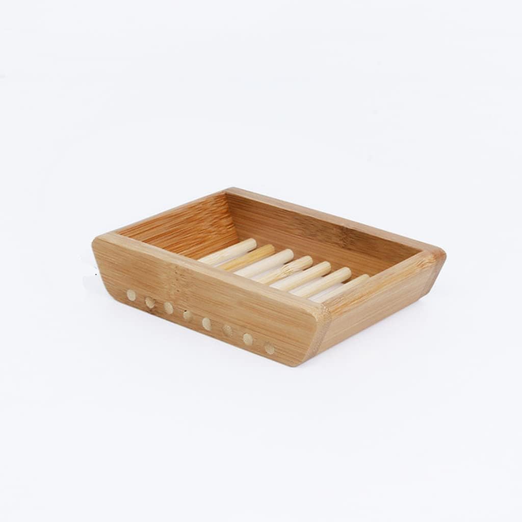 soap tray, Bamboo Case Tray Drain Box Holder for Shower Tools Keep Soap Bars Dry Clean Easy Cleaning(K)