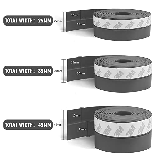 Weather Stripping Door Seal Strip, Ablink Door Weather Stripping For Door Frame, Door Draft Stopper For Bottom, Self Adhesive Door Sealing Strip For Doors And Windows Gaps,Grey,25Mm #TOP5