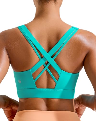 Image of RUNNING GIRL High Impact Sports Bra for Women,Criss-Cross Back Top with Moulded Cups Womens Sports Bra High Support