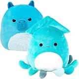 Squishmallows 10-Inch 2-Pack Blue Boy Plush Gift Set – Official Jazwares Capybara & Squid Stuffed Animals Soft Kids & Boys Gift Set – Collectible Squishy Toys Animal Bundle for Birthdays or Holidays