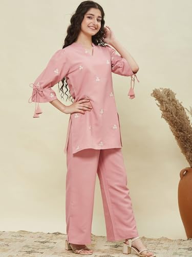 Image of Printed Kurti Pant and Dupatta Set for Girls, Soft Cotton Blend Salwar Suit Set, Kids Ethnic Dress,