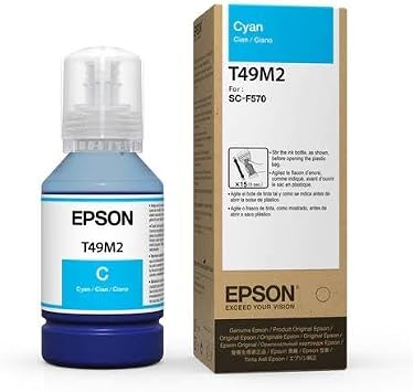 Epson T49M220 Dye-Sublimation Ink Bottle, Cyan, 140mL, F170 and F570