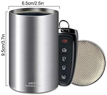 LATIT Car Key Signal Blocker Box,Faraday Box for Car Keys RFID Key Box Portable Car Key Tin, Keyless Cars Security Anti Theft Storage Tin