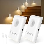 GOODEA Rechargeable Motion Sensor Night Light Dimming Warm Lighting Stair Lights Motion Sensor Lights Indoor for Stairs, Hallway, Bedroom,Wardrobe, Children's Room,Magnetic Install 3000k