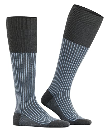 FALKE Heren Oxford Stripe Kniehoge Sokken admend katoen versterkte herenkniekousen platte naad voor drukvrije teen geribd extra glans zakelijk dagelijks 1 Paar - Afbeelding 4