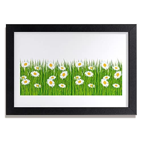 Affiche encadrée pour décorer un mur blanc herbe marguerite Tulup